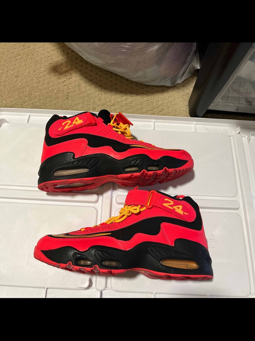 2013 Nike Air Max Griffey Black Laser Crimson Mens Size 11.5 354912-010